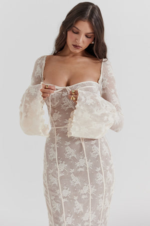 Lace Maxi Dress Structured Bust – Delancey - Hadassha