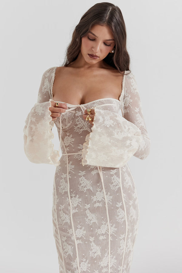 Lace Maxi Dress Structured Bust – Delancey - Hadassha