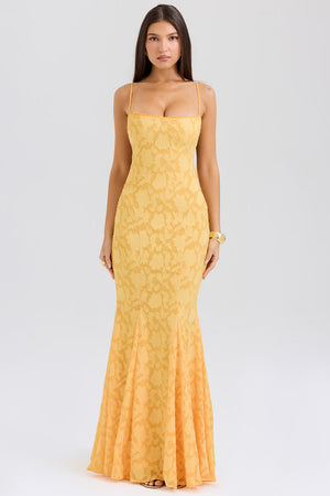 Lace-Up Back Maxi Dress Burnout Lace – Delancey - Hadassha