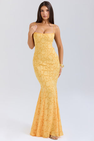 Lace-Up Back Maxi Dress Burnout Lace – Delancey - Hadassha