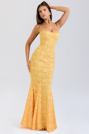 Lace-Up Back Maxi Dress Burnout Lace – Delancey - Hadassha