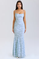 Lace-Up Back Maxi Dress Burnout Lace – Delancey - Hadassha