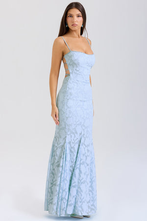 Lace-Up Back Maxi Dress Burnout Lace – Delancey - Hadassha