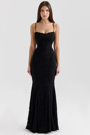Lace-Up Back Maxi Dress Burnout Lace – Delancey - Hadassha