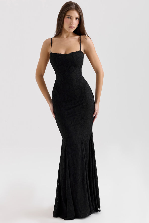 Lace-Up Back Maxi Dress Burnout Lace – Delancey - Hadassha