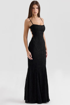 Lace-Up Back Maxi Dress Burnout Lace – Delancey - Hadassha