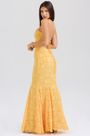 Lace-Up Back Maxi Dress Burnout Lace – Delancey - Hadassha