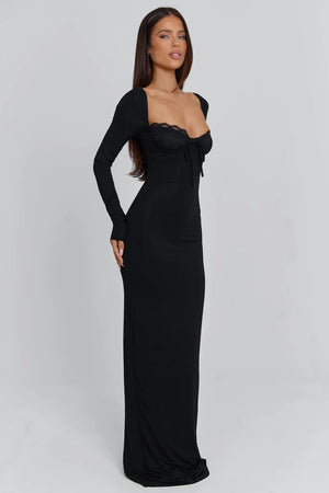 Long-Sleeve Maxi Dress Sculpting – Belinda - Hadassha