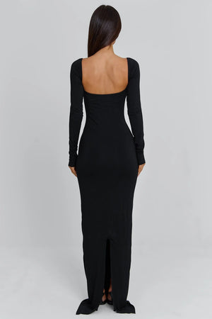 Long-Sleeve Maxi Dress Sculpting – Belinda - Hadassha