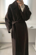 Longline Belted Coat – Geneva - Brown - Hadassha