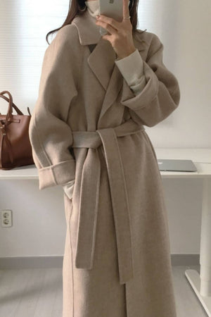 Longline Belted Coat – Geneva - Wheat - Hadassha