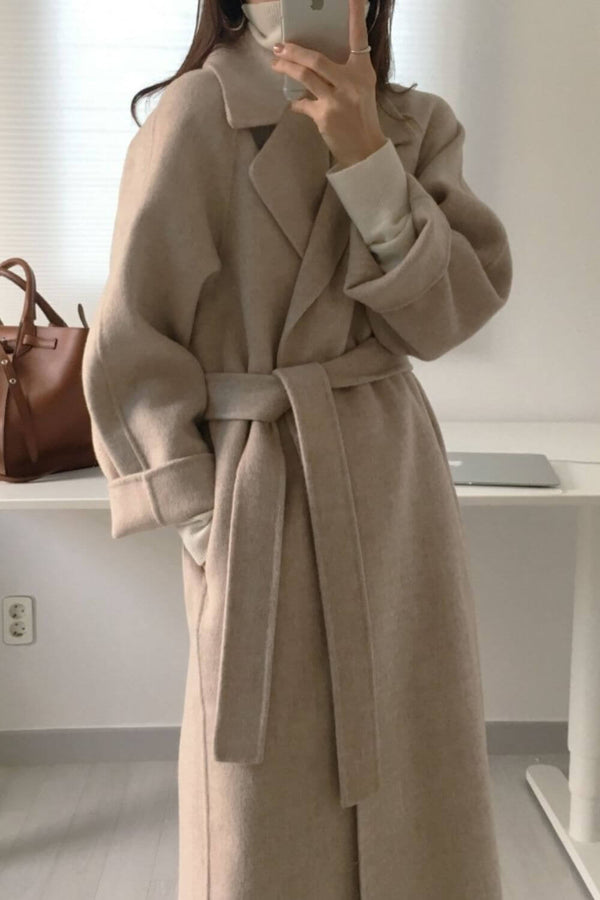 Longline Belted Coat – Geneva - Wheat - Hadassha