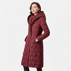 Longline Quilted Hooded Coat Insulated Water-Resistant - Hadassha