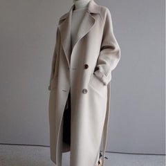Longline Tailored Wool Coat – Rosalind - Off White - Hadassha