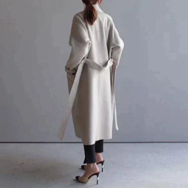 Longline Tailored Wool Coat – Rosalind - Off White - Hadassha