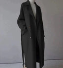 Longline Tailored Wool Coat – Rosalind - Black - Hadassha