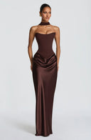 Maxi Dress High Slit Figure-Flattering – Maggie