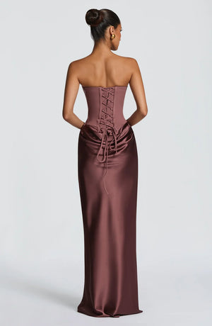 Maxi Dress High Slit Figure-Flattering – Maggie