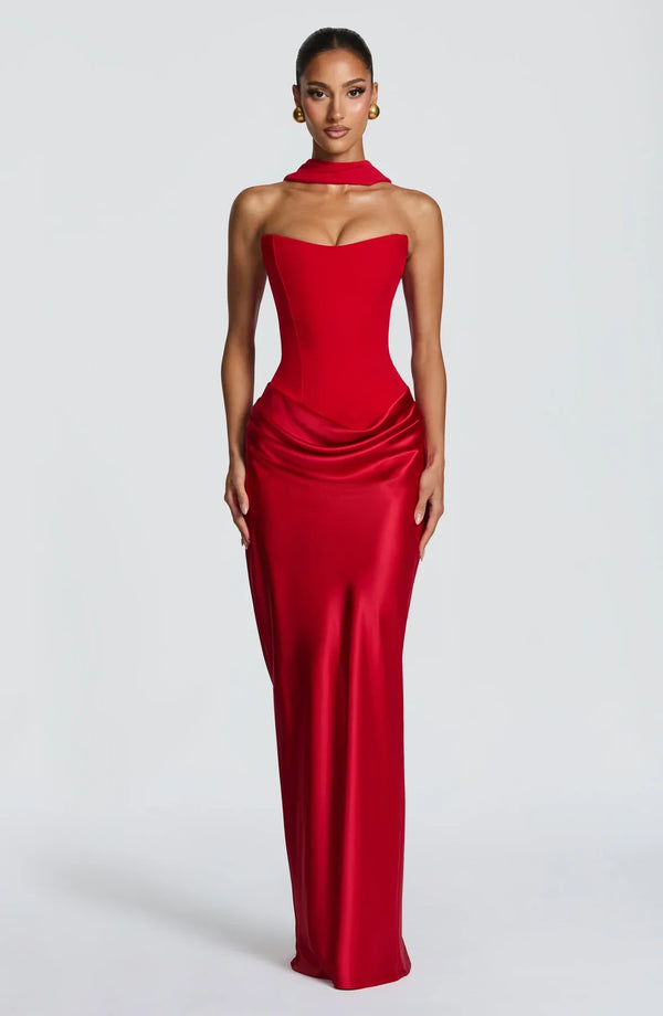 Maxi Dress High Slit Figure-Flattering – Maggie