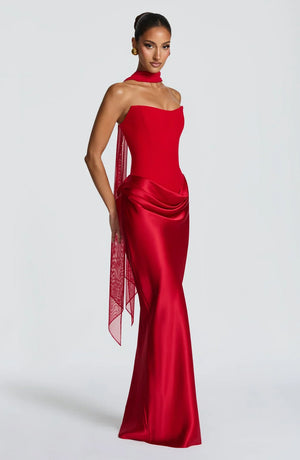Maxi Dress High Slit Figure-Flattering – Maggie