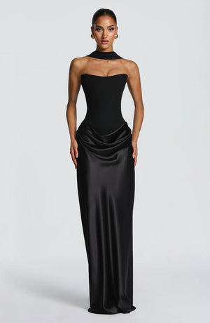 Maxi Dress High Slit Figure-Flattering – Maggie