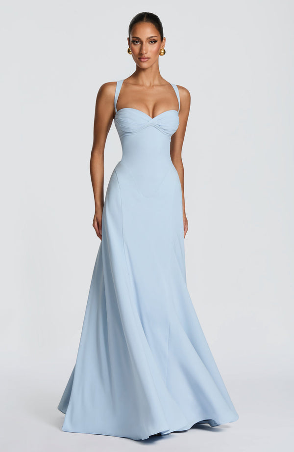 Maxi Gown Sculpted Waist – Celeste - Hadassha