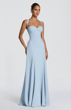 Maxi Gown Sculpted Waist – Celeste - Hadassha