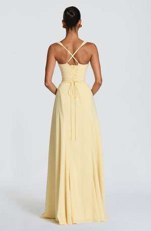 Maxi Gown Sculpted Waist – Celeste - Hadassha