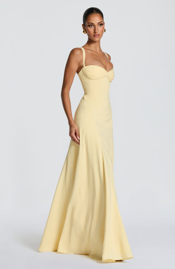 Maxi Gown Sculpted Waist – Celeste - Hadassha