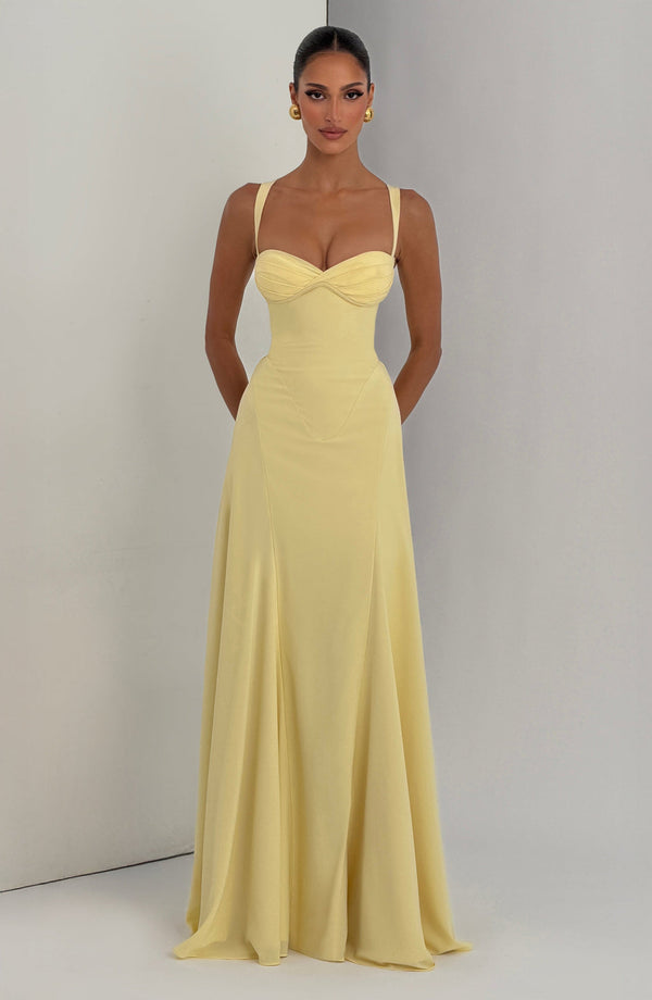 Maxi Gown Sculpted Waist – Celeste - Hadassha