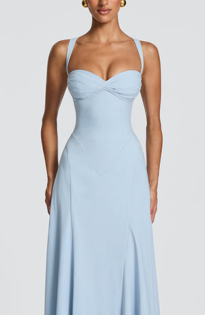 Maxi Gown Sculpted Waist – Celeste - Hadassha