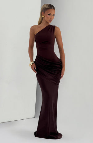 Mermaid Maxi Dress Figure-Flattering Satin - Patty - Hadassha 