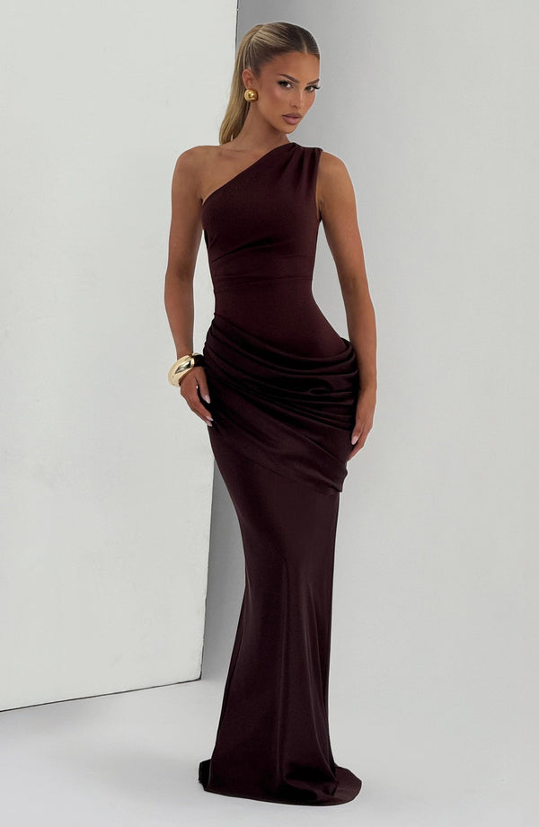 Mermaid Maxi Dress Figure-Flattering Satin - Patty - Hadassha 