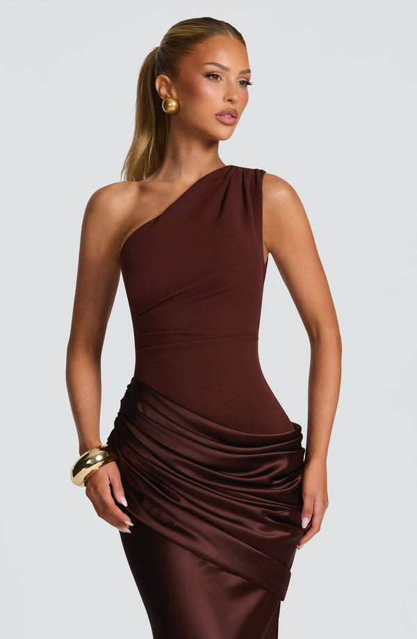 Mermaid Maxi Dress Figure-Flattering Satin - Patty - Hadassha 