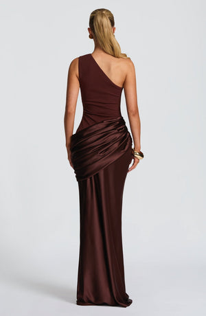 Mermaid Maxi Dress Figure-Flattering Satin - Patty - Hadassha 