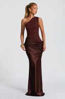 Mermaid Maxi Dress Figure-Flattering Satin - Patty - Hadassha 