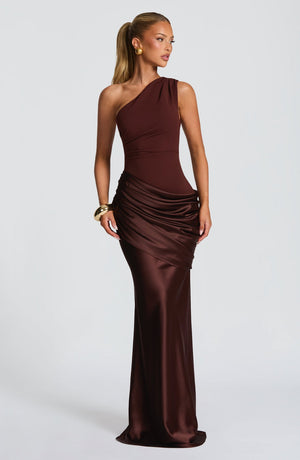 Mermaid Maxi Dress Figure-Flattering Satin - Patty - Hadassha 