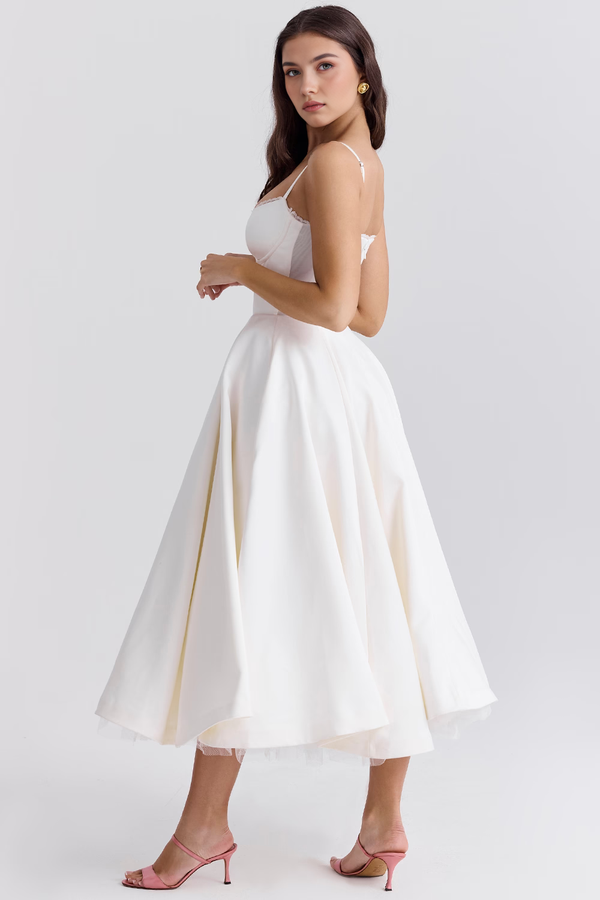 Midi Dress Double-Layer Underwired Satin – Esme - Hadassha