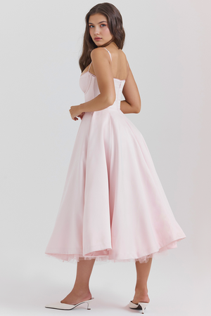 Midi Dress Double-Layer Underwired Satin – Esme - Hadassha