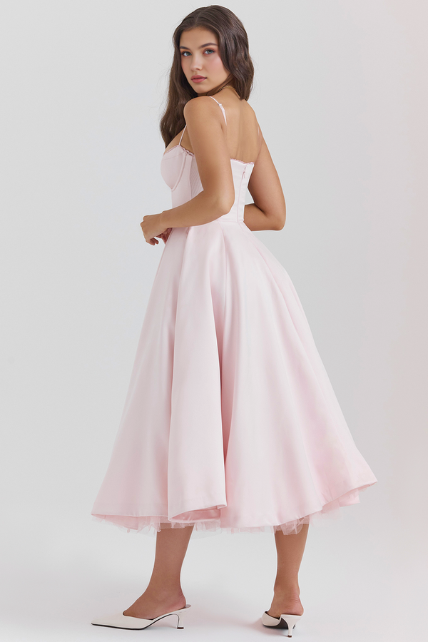 Midi Dress Double-Layer Underwired Satin – Esme - Hadassha