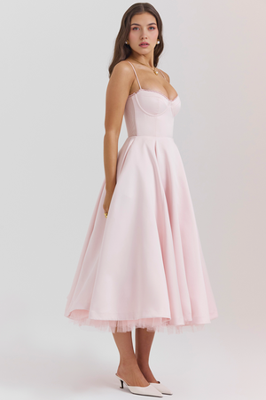 Midi Dress Double-Layer Underwired Satin – Esme - Hadassha
