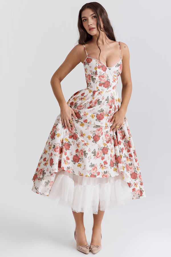 Midi Dress Double-Layer Underwired Satin – Esme - Hadassha