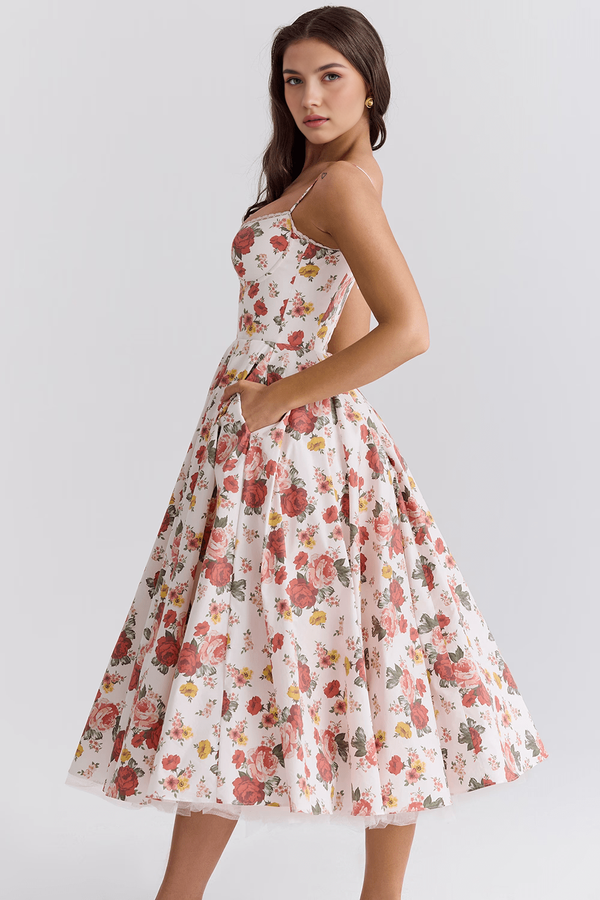 Midi Dress Double-Layer Underwired Satin – Esme - Hadassha