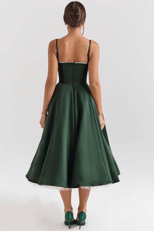 Midi Dress Double-Layer Underwired Satin – Esme - Hadassha