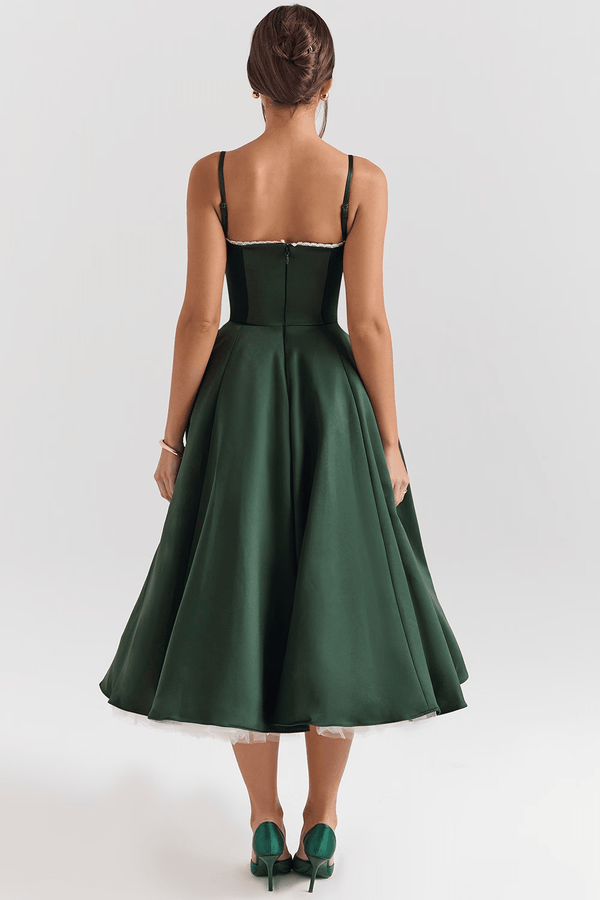 Midi Dress Double-Layer Underwired Satin – Esme - Hadassha