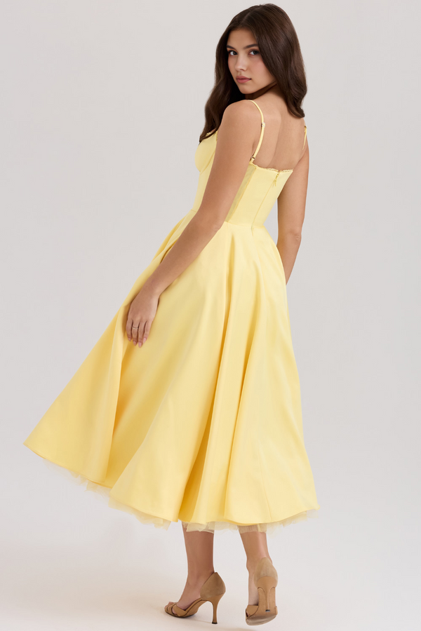 Midi Dress Double-Layer Underwired Satin – Esme - Hadassha