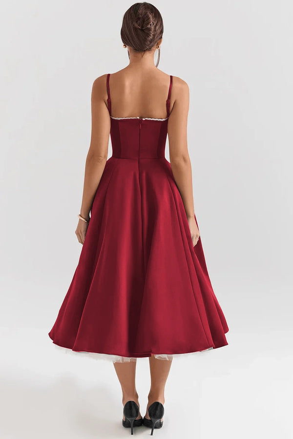Midi Dress Double-Layer Underwired Satin – Esme - Hadassha