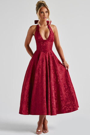 Midi Dress Figure-Flattering Satin – Amelia - Hadassha