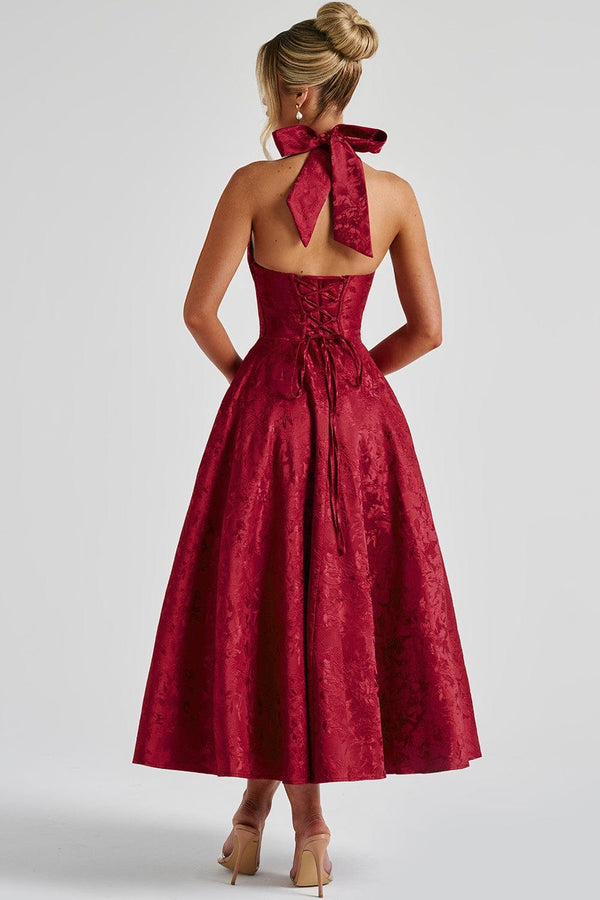 Midi Dress Figure-Flattering Satin – Amelia - Hadassha