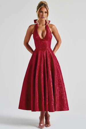 Midi Dress Figure-Flattering Satin – Amelia - Hadassha